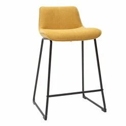 Tabourets De Bar En Tissu Effet Velours Texturé Jaune Moutarde Et Métal H65 Cm (lot De 2) BOOST -Canapé Soldes tabourets de bar en tissu effet velours texture jaune moutarde et metal h65 cm lot de 2 boost 52698 634ec23a548ad 1200 675