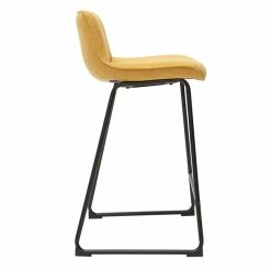 Tabourets De Bar En Tissu Effet Velours Texturé Jaune Moutarde Et Métal H65 Cm (lot De 2) BOOST -Canapé Soldes tabourets de bar en tissu effet velours texture jaune moutarde et metal h65 cm lot de 2 boost 52698 634ec23f0bb08 1200 675