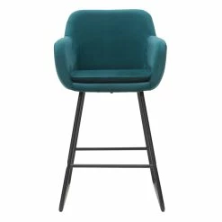 Tabourets De Bar En Velours Bleu Pétrole H65 Cm (lot De 2) AMIKA -Canapé Soldes tabourets de bar en velours bleu petrole h65 cm lot de 2 amika 48641 5fea0f8417501 1200 675