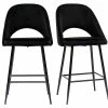 Tabourets De Bar En Velours Noir Et Métal H65 Cm (lot De 2) COSETTE -Canapé Soldes tabourets de bar en velours noir et metal h65 cm lot de 2 cosette 52417 633162afaaba8 1200 675