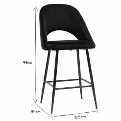Tabourets De Bar En Velours Noir Et Métal H65 Cm (lot De 2) COSETTE -Canapé Soldes tabourets de bar en velours noir et metal h65 cm lot de 2 cosette 52417 6331631a16c0d 1200 675