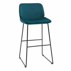 Tabourets De Bar Fixes En Tissu Velours Bleu Canard Pieds Métal Noir H65 (lot De 2) KAOLY -Canapé Soldes tabourets de bar fixes en tissu velours bleu canard pieds metal noir h65 lot de 2 kaoly 51943 62d55b2c3dea4 1200 675