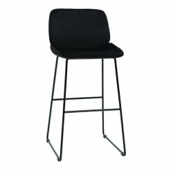 Tabourets De Bar Fixes En Tissu Velours Noir Pieds Métal Noir H65 (lot De 2) KAOLY -Canapé Soldes tabourets de bar fixes en tissu velours noir pieds metal noir h65 lot de 2 kaoly 51945 62d57a8cdf2f3 1200 675