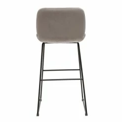 Tabourets De Bar Fixes En Tissu Velours Taupe Pieds Métal Noir H65 (lot De 2) KAOLY -Canapé Soldes tabourets de bar fixes en tissu velours taupe pieds metal noir h65 lot de 2 kaoly 51944 63bfdbe120ea7 1200 675