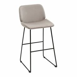 Tabourets De Bar Fixes En Tissu Velours Taupe Pieds Métal Noir H65 (lot De 2) KAOLY -Canapé Soldes tabourets de bar fixes en tissu velours taupe pieds metal noir h65 lot de 2 kaoly 51944 63bfdbe7e0dde 1200 675