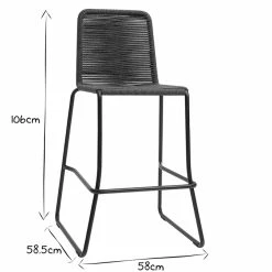 Tabourets De Bar Intérieur/exterieur Cordage Gris 72 Cm (lot De 2) YORGO -Canapé Soldes tabourets de bar interieur exterieur cordage gris 72 cm lot de 2 yorgo 47672 5f10264035e24 1200 675