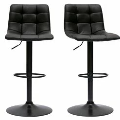 Tabourets De Bar Réglables Design Noirs (lot De 2) MAXWELL