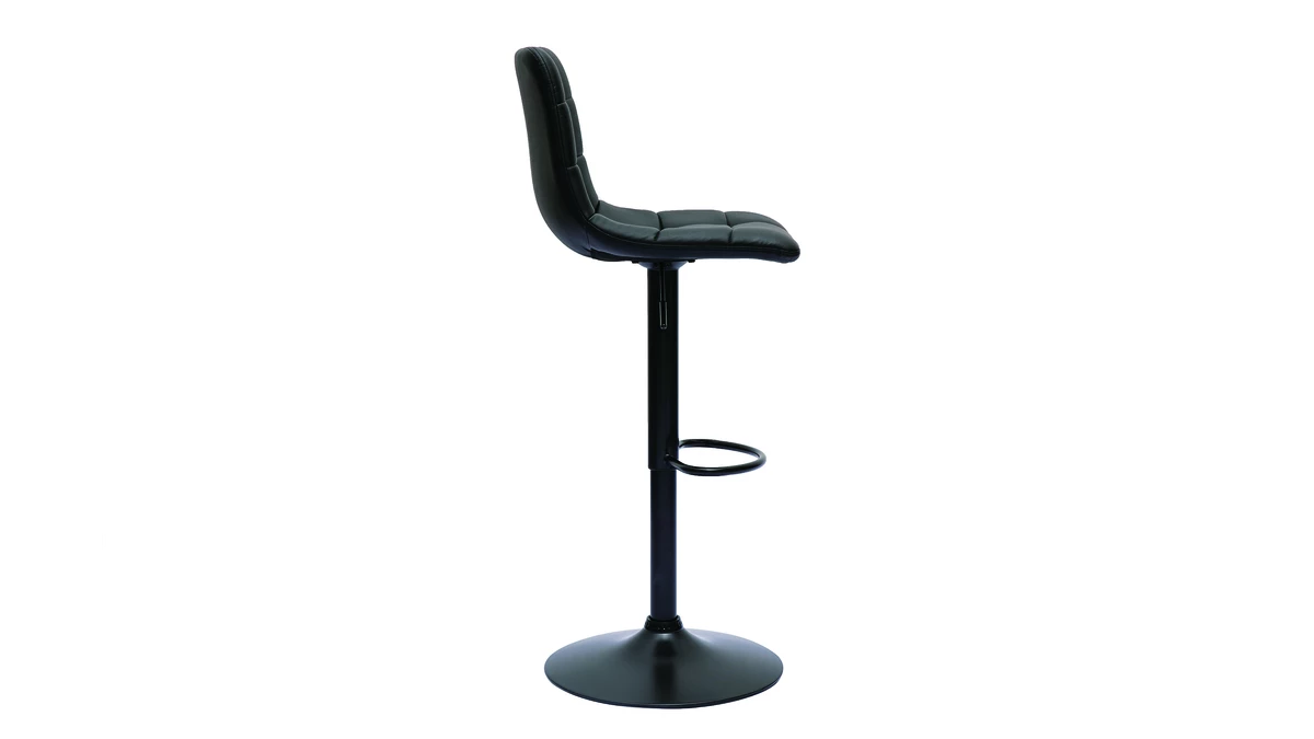 Tabourets De Bar Réglables Design Noirs (lot De 2) MAXWELL 6 Tabourets De Bar Réglables Design Noirs (lot De 2) MAXWELL – Image 4