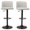 Tabourets De Bar Réglables En Tissu Effet Velours Texturé Beige Et Métal Noir (lot De 2) MONTI -Canapé Soldes tabourets de bar reglables en tissu effet velours texture beige et metal noir lot de 2 monti 51873 62beb5669c80e 1200 675
