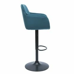 Tabourets De Bar Réglables En Tissu Velours Bleu Pétrole Et Métal Noir (lot De 2) AMIKA -Canapé Soldes tabourets de bar reglables en tissu velours bleu petrole et metal noir lot de 2 amika 52813 635bc4703fe24 1200 675