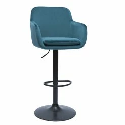 Tabourets De Bar Réglables En Tissu Velours Bleu Pétrole Et Métal Noir (lot De 2) AMIKA -Canapé Soldes tabourets de bar reglables en tissu velours bleu petrole et metal noir lot de 2 amika 52813 635bc471beb50 1200 675