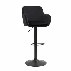 Tabourets De Bar Réglables En Velours Noir Et Métal (lot De 2) AMIKA -Canapé Soldes tabourets de bar reglables en velours noir et metal lot de 2 amika 52687 631898f5db81e 1200 675