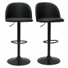 Tabourets De Bar Réglables Polyuréthane Noir Et Métal Noir (lot De 2) CELESTE