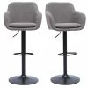 Tabourets De Bar Réglables Tissu Effet Velours Gris Et Métal (lot De 2) AMIKA -Canapé Soldes tabourets de bar reglables tissu effet velours gris et metal lot de 2 amika 50517 61f42876a853c 1200 675