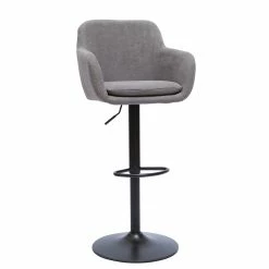 Tabourets De Bar Réglables Tissu Effet Velours Gris Et Métal (lot De 2) AMIKA -Canapé Soldes tabourets de bar reglables tissu effet velours gris et metal lot de 2 amika 50517 61f4288902ed1 1200 675