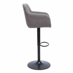 Tabourets De Bar Réglables Tissu Effet Velours Gris Et Métal (lot De 2) AMIKA -Canapé Soldes tabourets de bar reglables tissu effet velours gris et metal lot de 2 amika 50517 61f428937b19a 1200 675