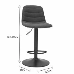 Tabourets De Bar Réglables Tissu Et Métal Gris Foncé (lot De 2) SAURY -Canapé Soldes tabourets de bar reglables tissu et metal gris fonce lot de 2 saury 47848 5f6214f7961ab 1200 675