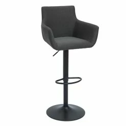 Tabourets De Bar Réglables Tissu Gris Anthracite Métal Noir (lot De 2) CARLIE -Canapé Soldes tabourets de bar reglables tissu gris anthracite metal noir lot de 2 carlie 50807 629f4c3ee24c9 1200 675