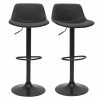 Tabourets De Bar Relevables Polyuréthane Et Métal Noir (lot De 2) NONIE -Canapé Soldes tabourets de bar relevables polyurethane et metal noir lot de 2 nonie 52062 62b98c0108fe2 1200 675