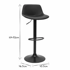 Tabourets De Bar Relevables Polyuréthane Et Métal Noir (lot De 2) NONIE -Canapé Soldes tabourets de bar relevables polyurethane et metal noir lot de 2 nonie 52062 62b98cba61288 1200 675