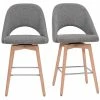 Tabourets De Bar Scandinaves Tissu Effet Velours Texturé Gris Et Hévéa Massif 65 Cm (lot De 2) COSETTE -Canapé Soldes tabourets de bar scandinaves tissu effet velours texture gris et hevea massif 65 cm lot de 2 cosette 52081 62b5acae563e1 1200 675