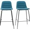 Tabourets De Bar Tissu Et Métal Bleu Canard 65 Cm (lot De 2) SAURY -Canapé Soldes tabourets de bar tissu et metal bleu canard 65 cm lot de 2 saury 47847 5f33edcd4689a 1200 675