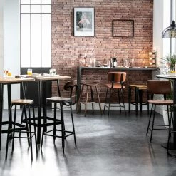 Tabourets De Bar Vintage Marron Clair Avec Pieds Métal 65 Cm (lot De 2) LAB -Canapé Soldes tabourets de bar vintage marron clair avec pieds metal 65 cm lot de 2 lab 45225 5c9deb910861d 1200 675