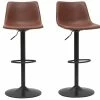 Tabourets De Bar Vintage Réglables Pivotants Marron Clair (lot De 2) NEW ROCK