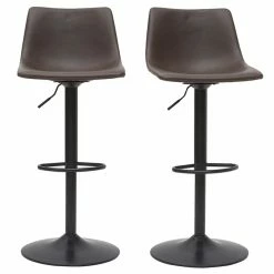 Tabourets De Bar Vintage Réglables Pivotants Marron (lot De 2) NEW ROCK