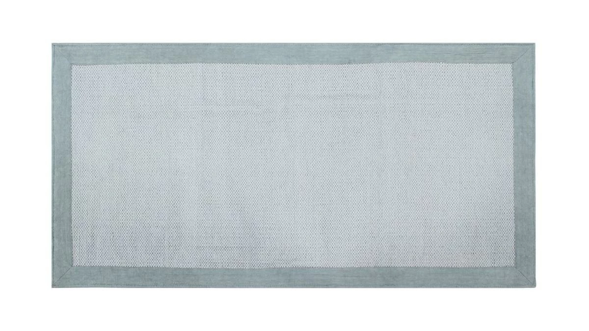 Tapis De Couloir En Coton Bleu Perle 60 X 200 Cm ASTER 3 Tapis De Couloir En Coton Bleu Perle 60 X 200 Cm ASTER