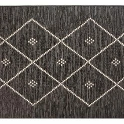 Tapis / Descente De Lit Pour L'intérieur Et L'extérieur Noir Et Blanc 60 X 110 Cm ASMA