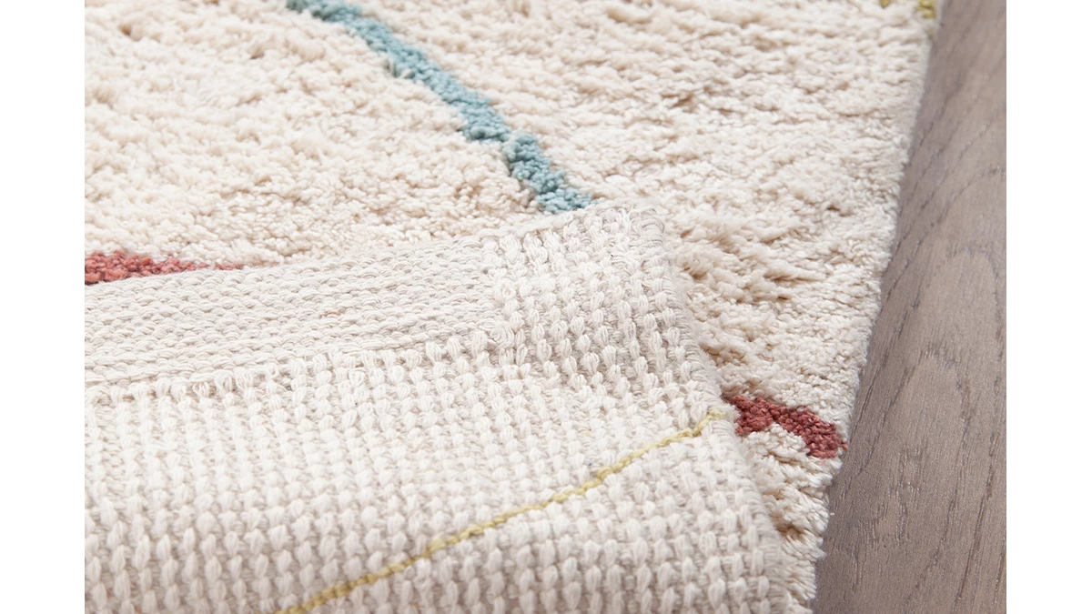 Tapis Enfant Beige Courbes Multicolores L100 X L150 Cm PEPA 4 Tapis Enfant Beige Courbes Multicolores L100 X L150 Cm PEPA – Image 2