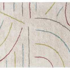 Tapis Enfant Beige Courbes Multicolores L100 X L150 Cm PEPA