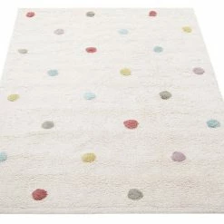Tapis Enfant En Coton Beige Motif Pois Multicolore 100 X 150 Cm DADA -Canapé Soldes tapis enfant en coton beige motif pois multicolore 100 x 150 cm dada 53979 63920fd1eb56a 1200 675