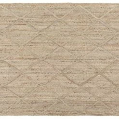 Tapis Naturel En Jute Tissé Main Avec Motifs Losanges 160 X 230 Cm RAFI