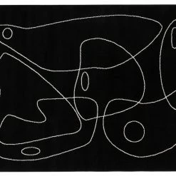 Tapis Noir Motif Line Art 160x230 Cm ARTISTE