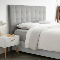Tête De Lit à Poser Capitonnée En Tissu Gris L140 Cm HALCIONA -Canapé Soldes tete de lit a poser capitonnee en tissu gris l140 cm halciona 46975 5dc1362a2565b 1200 675