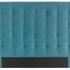 Tête De Lit Capitonnée En Tissu Bleu Canard L160 Cm HALCIONA