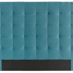 Tête De Lit Capitonnée En Tissu Bleu Canard L160 Cm HALCIONA