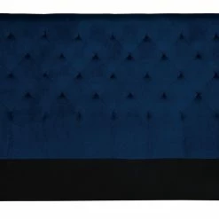 Tête De Lit Capitonnée En Tissu Velours Bleu Nuit L160 Cm ENGUERRAND